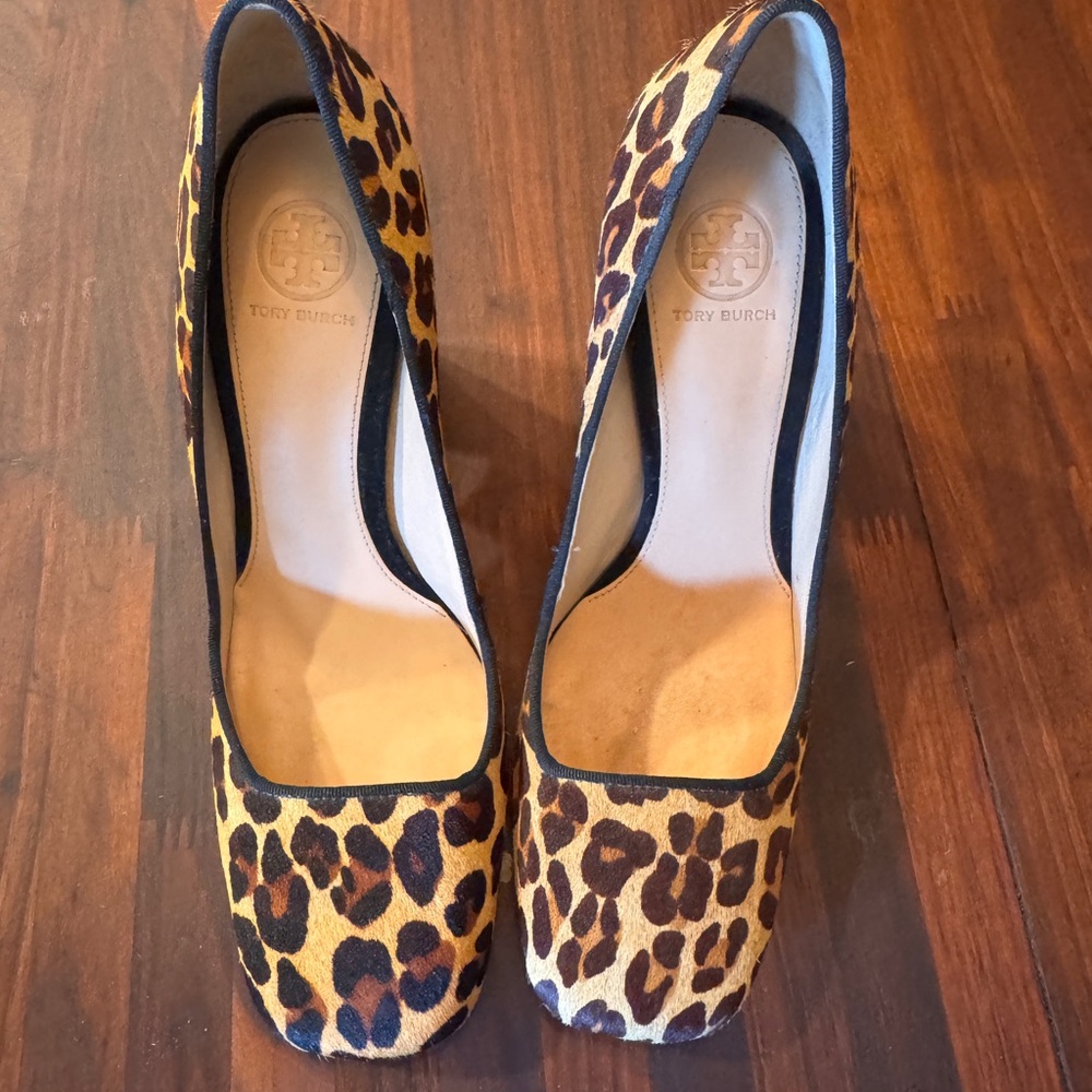 Tory Burch Cheetah Gold Heels